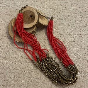 Red seed beed necklace